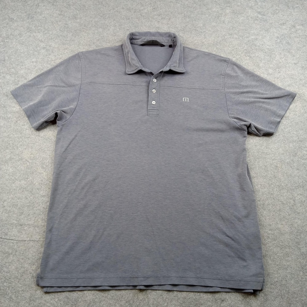 Travis Mathew Polo Shirt Mens XL Gray‎ Pima Cotton Golf Casual Performance